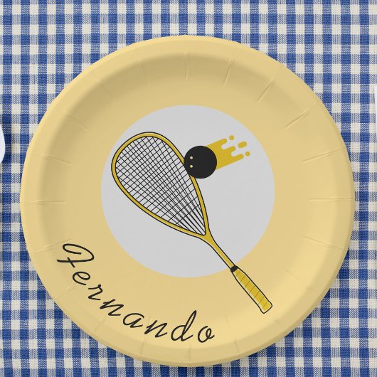 Squash Theme Player of Coach Verjaardagsfeest Papieren Bordje