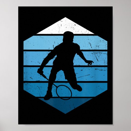 Squash Vrouwen Heren Badminton Speler Shuttle Poster (Voorkant)