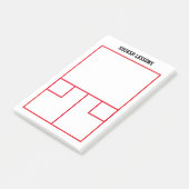 Squashbaan lijnen bovenaanzicht op maat post-it® notes (Schuin)