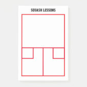 Squashbaan lijnen bovenaanzicht op maat post-it® notes (Voorkant)