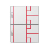 Squashbaan notitieblok voor coach instructie lesse (Linkerzijde)