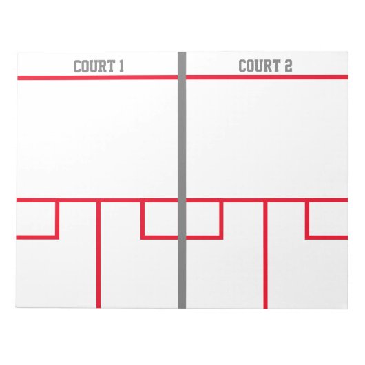 Squashbaan notitieblok voor coach instructie lesse (Voorkant)