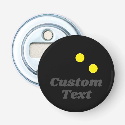 Squashbal magneet slash flesopener button flesopener (Voorkant)