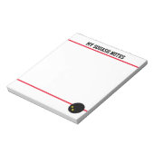 Squashcourt notitieblok met dubbel geel punt bal (Linkerzijde)