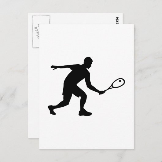 Squashspeler Briefkaart (Voorkant / Achterkant)