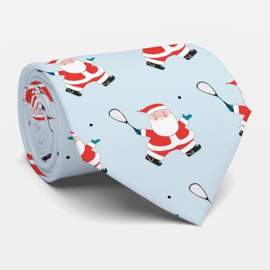 squashspeler Kerstmis novelty Neck Tie Stropdas (Opgerold)