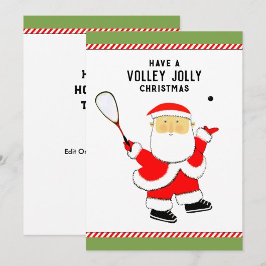 squashspeler vakantiepas feestdagenkaart (Voorkant / Achterkant)