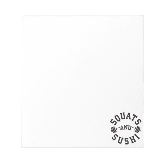 Squat and Sushi - Carbs and Leg Day - Funny Gym Notitieblok (Voorkant)