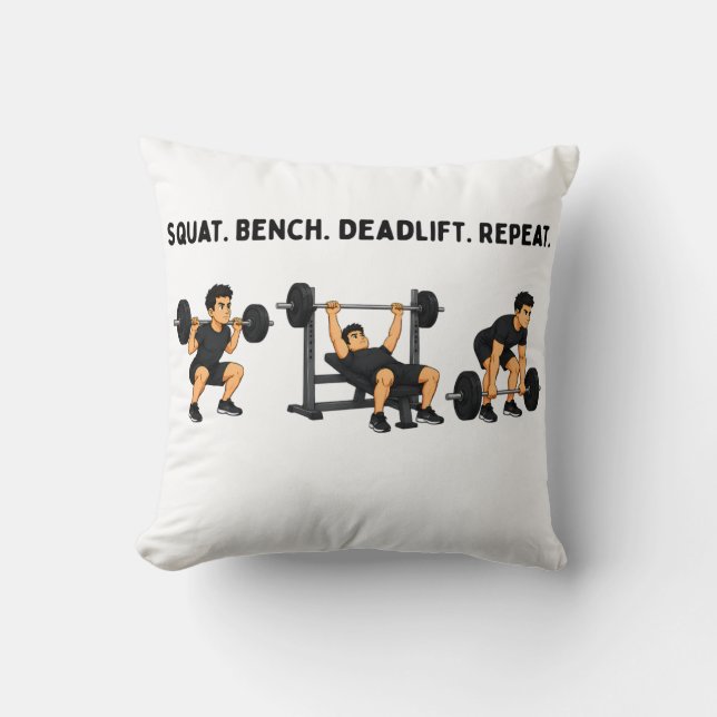Squat Bank Deadlift Herhaal Gym Workout Kussen (Voorkant)