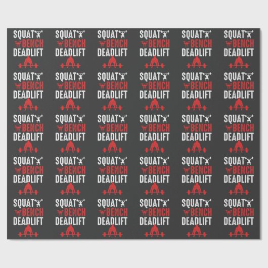 Squat Bench Deadlift Gym Workout Cadeaupapier (Vlak)