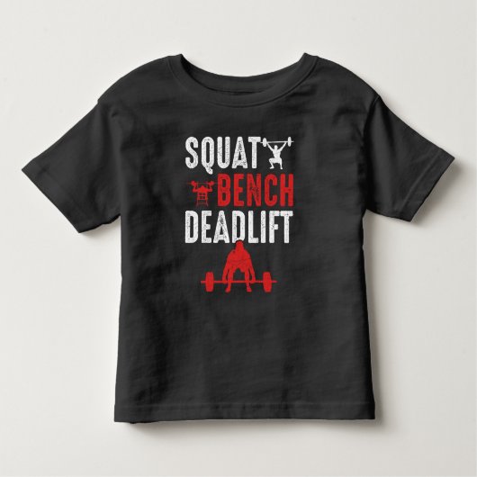 Squat Bench Deadlift Gym Workout Kinder Shirts (Voorkant)