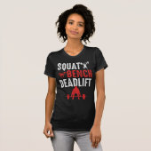 Squat Bench Deadlift Gym Workout T-shirt (Voorkant volledig)