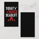 Squat Bench Deadlift Gym Workout Visitekaartje (Voorkant / Achterkant)