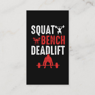Squat Bench Deadlift Gym Workout Visitekaartje