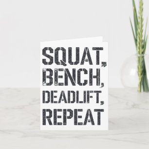 Squat Bench Deadlift Herhaal Gym T-shirt Gewichthe Kaart