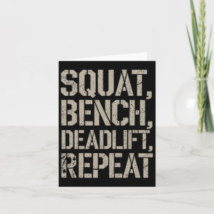 Squat Bench Deadlift Herhaal Gym T-shirt Gewichthe Kaart