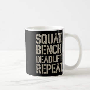 Squat Bench Deadlift Herhaal Gym T-shirt Gewichthe Koffiemok