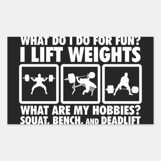 Squat, Bench, Deadlift - Motivatie krachtig Rechthoekige Sticker (Voorkant)