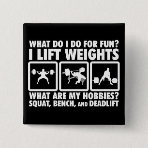 Squat, Bench, Deadlift - Motivatie krachtig Vierkante Button 5,1 Cm