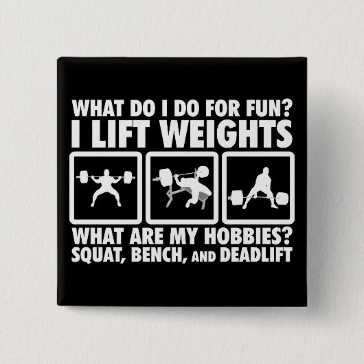 Squat, Bench, Deadlift - Motivatie krachtig Vierkante Button 5,1 Cm (Voorkant)