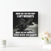 Squat, Bench, Deadlift - Motivatie krachtig Vierkante Klok (Huis)