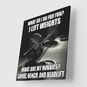 Squat, Bench, Deadlift - Motivatie krachtig Vierkante Klok (Hoek)