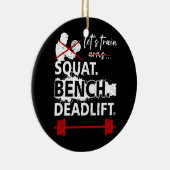 Squat Bench Deadlift Powerlifting Geen Biceps Powe Keramisch Ornament (Rechts)