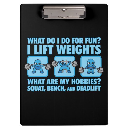 Squat, Bench Press, Deadlift - Hobbies - Kawaii Klembord (Voorkant)