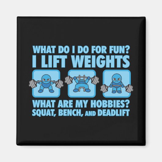 Squat, Bench Press, Deadlift - Hobbies - Kawaii Magneet (Voorkant)