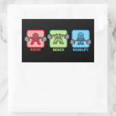 Squat, Bench Press, Deadlift - Kawaii Powerlifter Rechthoekige Sticker (Tas)