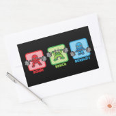 Squat, Bench Press, Deadlift - Kawaii Powerlifter Rechthoekige Sticker (Envelop)