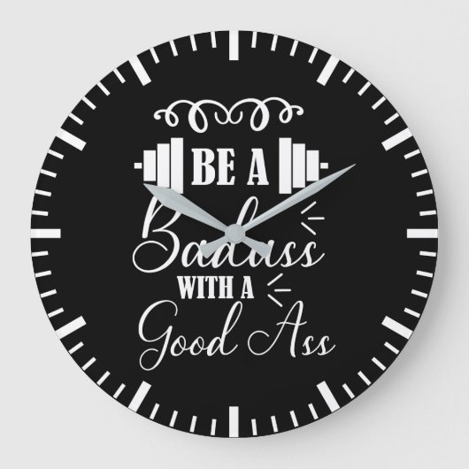 Squat Bot Day - Gym Workout Motivatie Grote Klok (Voorkant)