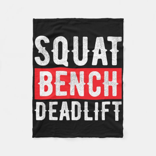 Squat Deadlift Bench Bodybuilding Weight Training Fleece Deken (Voorkant)