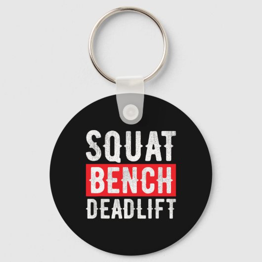 Squat Deadlift Bench Bodybuilding Weight Training Sleutelhanger (Voorkant)