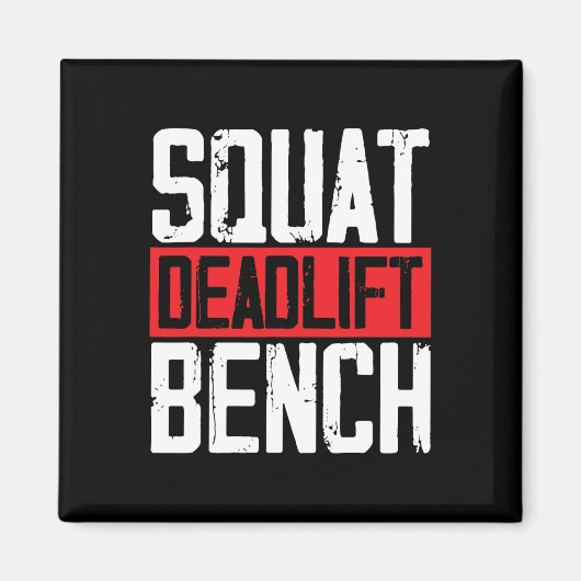 Squat Deadlift Bench Gewichtheffen Powerlifting Bo Magneet (Voorkant)