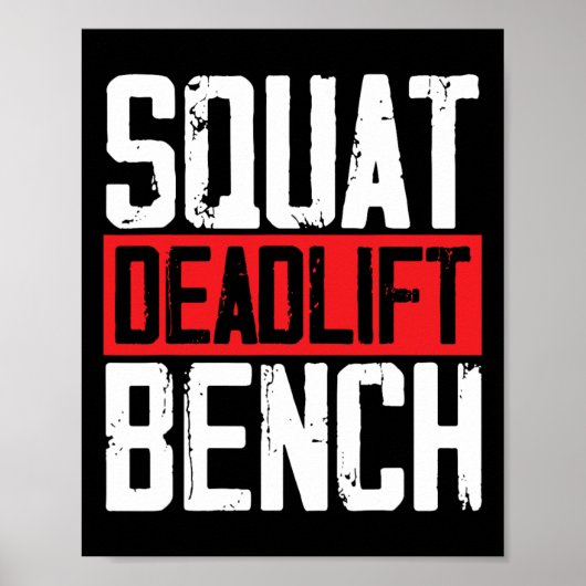 Squat Deadlift Bench Gewichtheffen Powerlifting Bo Poster (Voorkant)