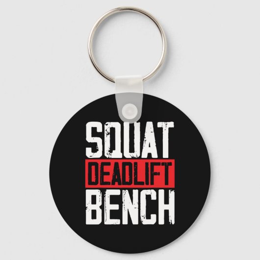 Squat Deadlift Bench Gewichtheffen Powerlifting Bo Sleutelhanger (Voorkant)