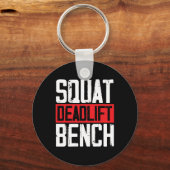 Squat Deadlift Bench Gewichtheffen Powerlifting Bo Sleutelhanger (Voorkant)