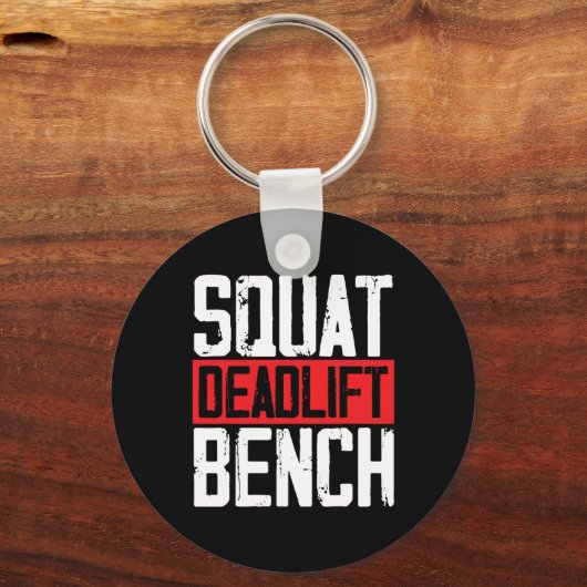 Squat Deadlift Bench Gewichtheffen Powerlifting Bo Sleutelhanger (Voorkant)