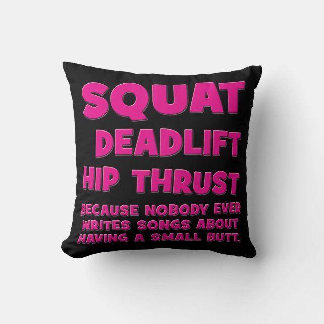 Squat, Deadlift, Hip Thrust, Booty Gains- Vrouwen Kussen (Voorkant)