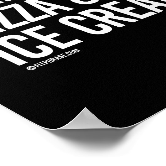 Squat en Benchpress en Deadlift en Pizza - Poster (Hoek)