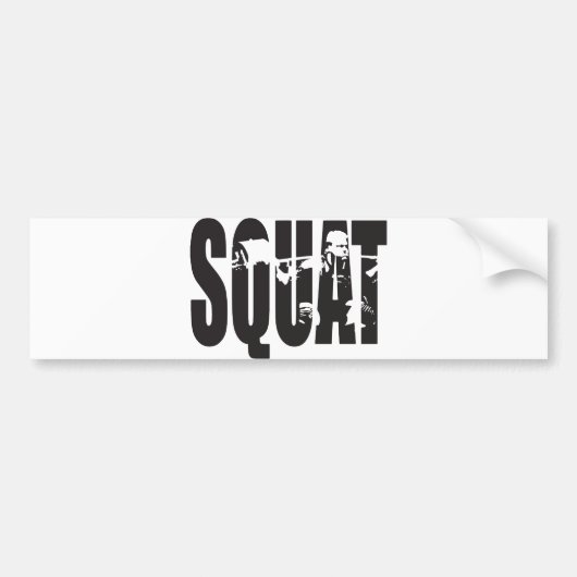 Squat - Gym Motivatie Bumpersticker (Voorkant)