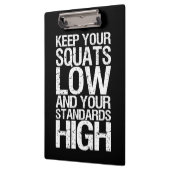 Squat Low - Bodybuilding Workout Motivational Klembord (Links)