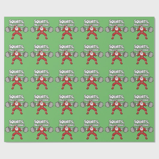 Squat, Milk and Cookies - Santa Claus Cadeaupapier (Vlak)