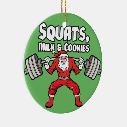 Squat, Milk and Cookies - Santa Claus Keramisch Ornament (Rechts)