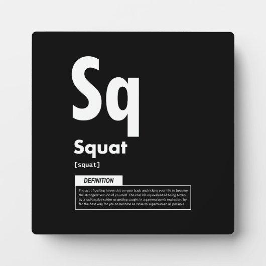 Squat - Periodic Table - Funny Gym Meme Fotoplaat (Voorkant)