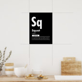 Squat - Periodic Table - Funny Gym Meme Poster (Keuken)