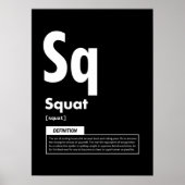 Squat - Periodic Table - Funny Gym Meme Poster (Voorkant)