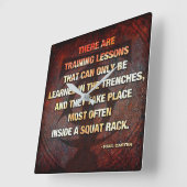 Squat Rack Trenches - Gym Workout Inspirerend Vierkante Klok (Hoek)