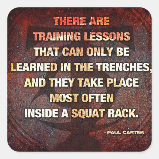 Squat Rack Trenches - Gym Workout Inspirerend Vierkante Sticker (Voorkant)